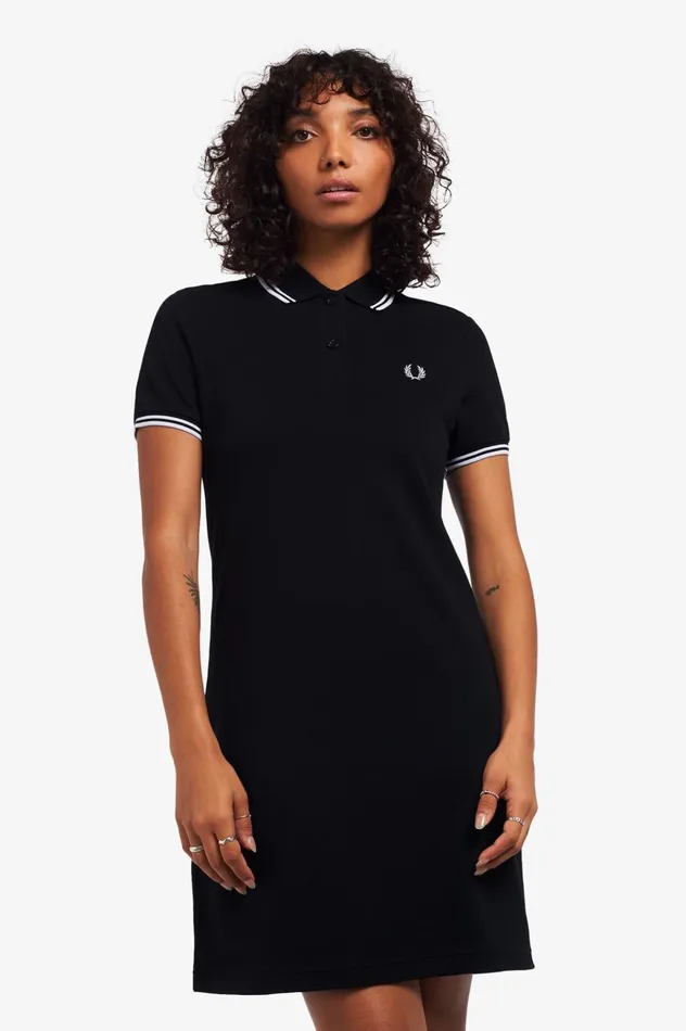 Women Twin Tipped Dress Black Fred Perry Dresses