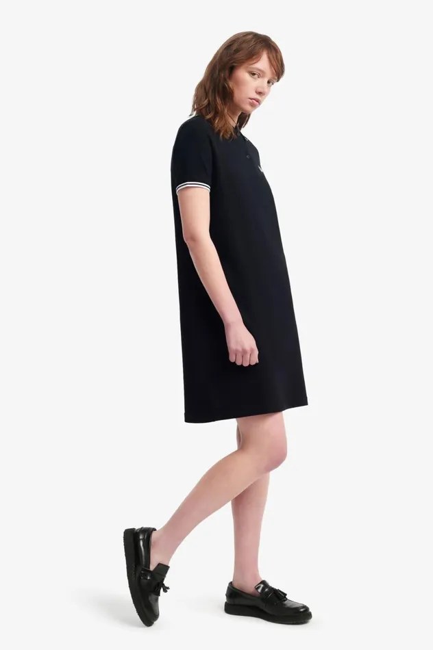 Women Twin Tipped Dress Black Fred Perry Dresses