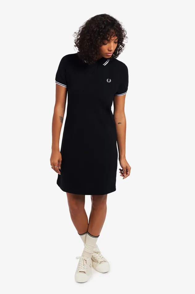 Women Twin Tipped Dress Black Fred Perry Dresses