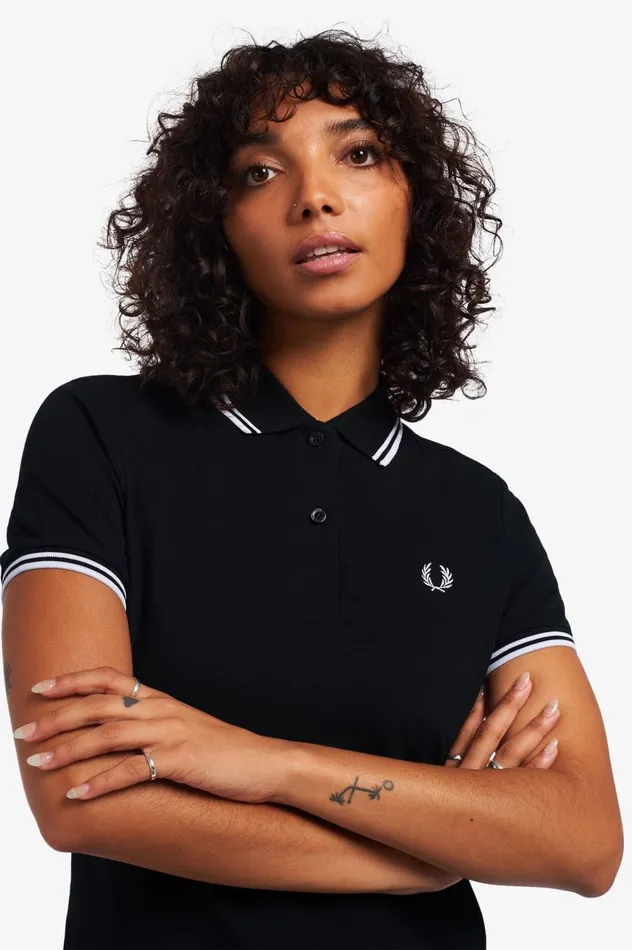 Women Twin Tipped Dress Black Fred Perry Dresses
