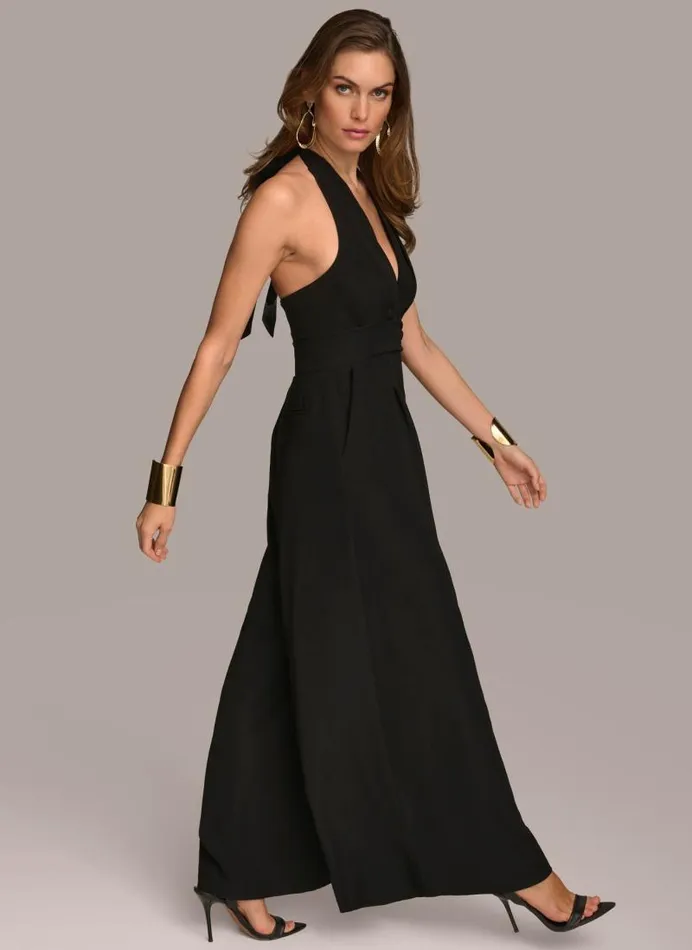 Women V NECK JUMPSUIT Black Donna Karan New York Dresses And Jumpsuits Women V NECK JUMPSUIT Black Donna Karan New York Dresses And Jumpsuits
