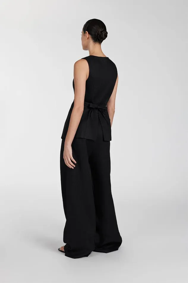 Women Vests DISSH ALESSIA BLACK LINEN VEST