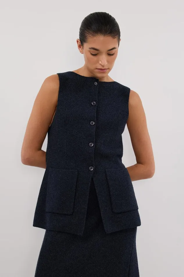 Women Vests DISSH AVA INK LONGINE KNIT VEST