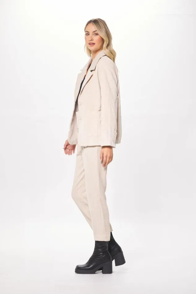 Women Vintage Havana All Bottoms Washed Taupe Crinkle Cord Trouser Pant Taupe