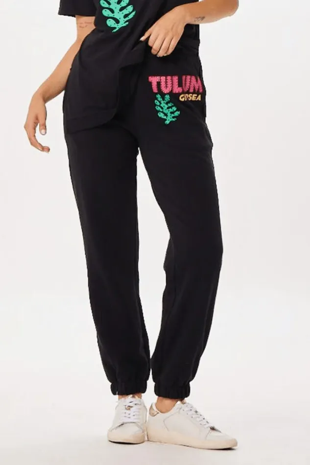 Women Vintage Havana Joggers Black Tulum Jet Setter Surf Wash Jogger Black