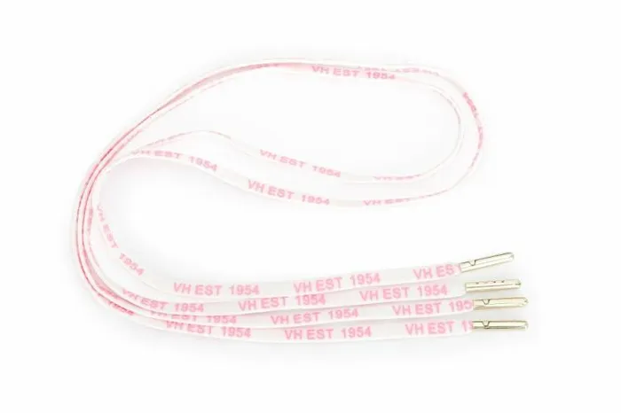 Women Vintage Havana Shoe Laces WHITE PINK GOLD TIP LACES Women Vintage Havana Shoe Laces WHITE PINK GOLD TIP LACES