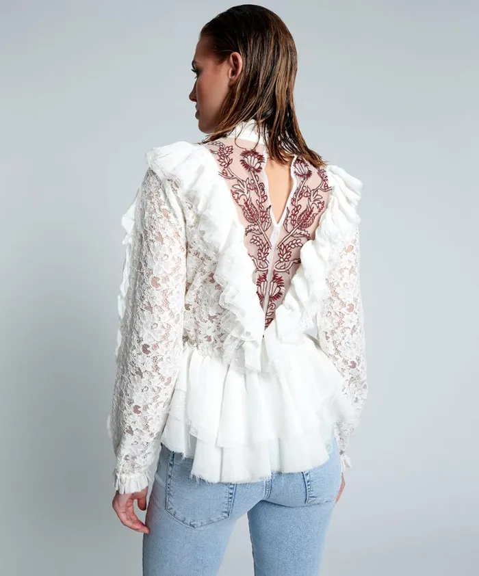 Women WHITE AWAKENED SPIRIT TOP One Teaspoon Tops