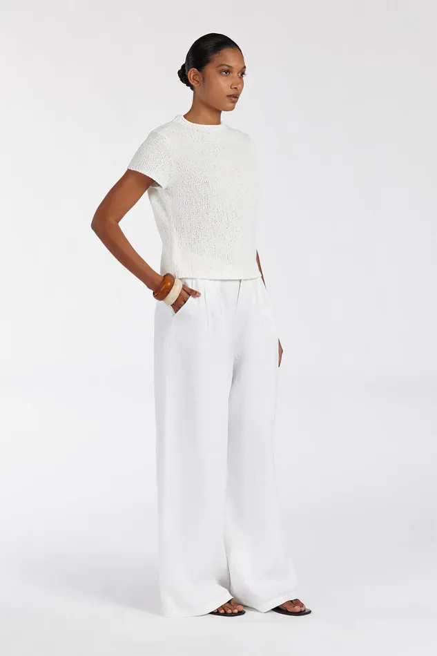 Women White Tops DISSH LEO OFF WHITE KNIT TOP
