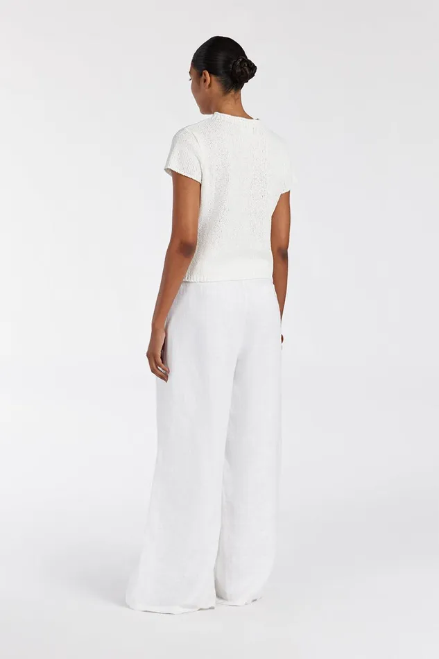 Women White Tops DISSH LEO OFF WHITE KNIT TOP