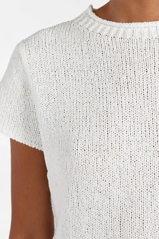 Women White Tops DISSH LEO OFF WHITE KNIT TOP