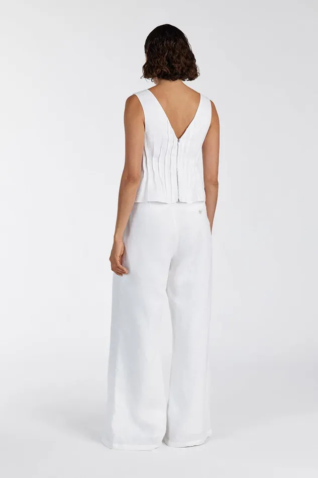 Women White Tops DISSH MANA WHITE PINTUCK TOP