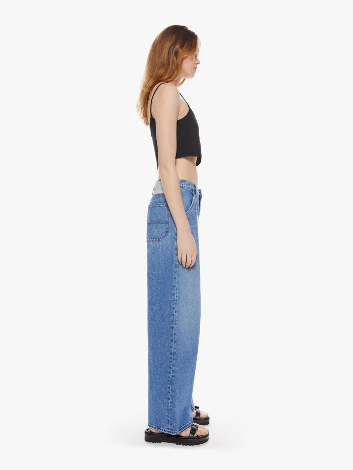 Women Wide Leg Mother Denim SNACKS The Fun Dip Utility Puddle Blue