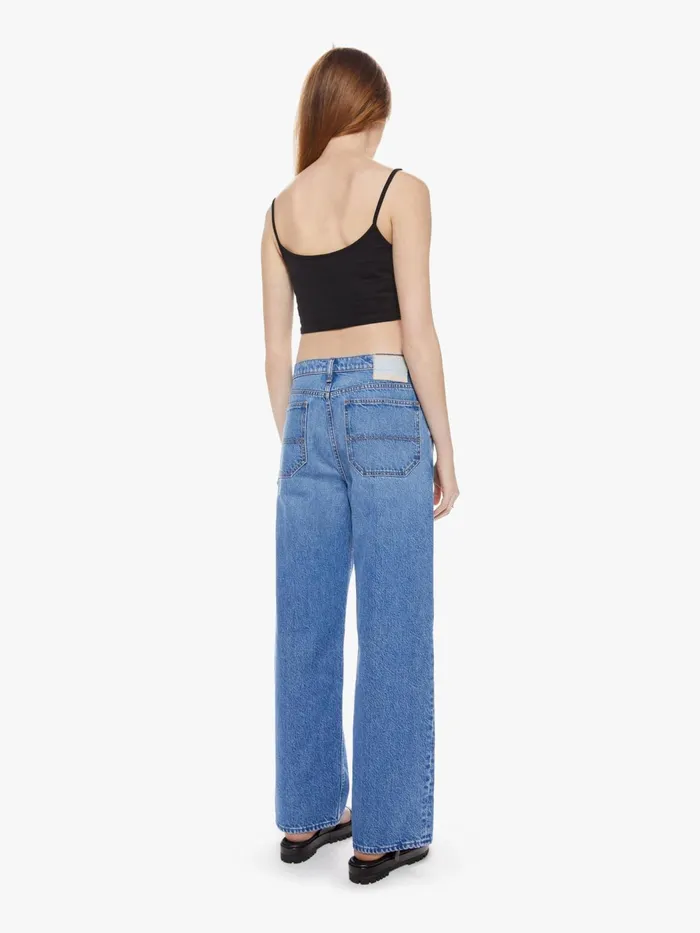 Women Wide Leg Mother Denim SNACKS The Fun Dip Utility Puddle Blue