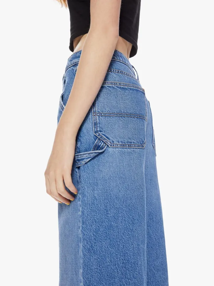 Women Wide Leg Mother Denim SNACKS The Fun Dip Utility Puddle Blue