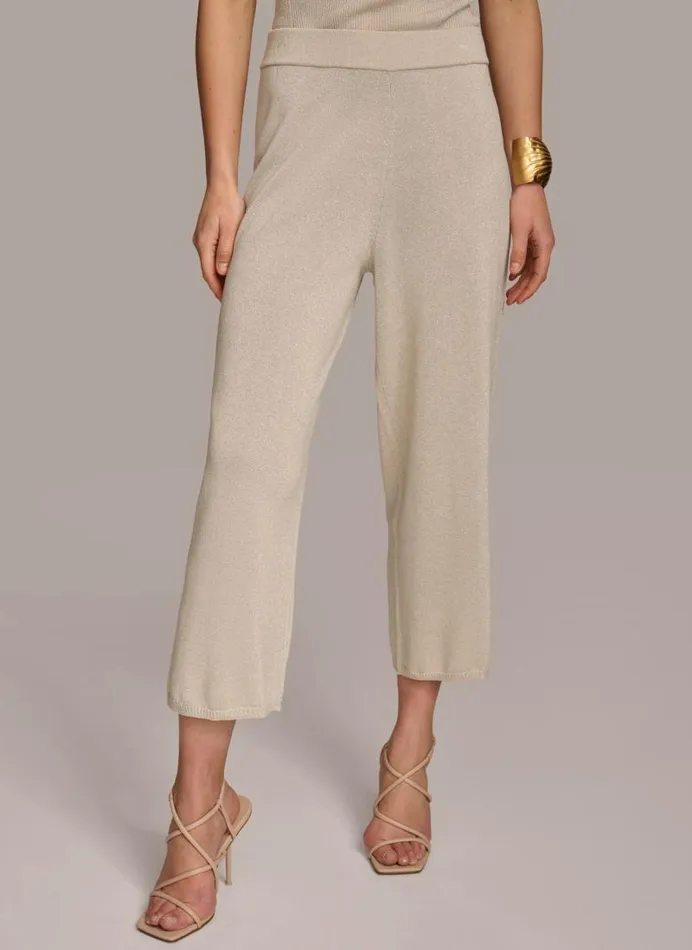 Women WIDE LEG SHIMMER PANT Sandsilver Donna Karan New York Pants