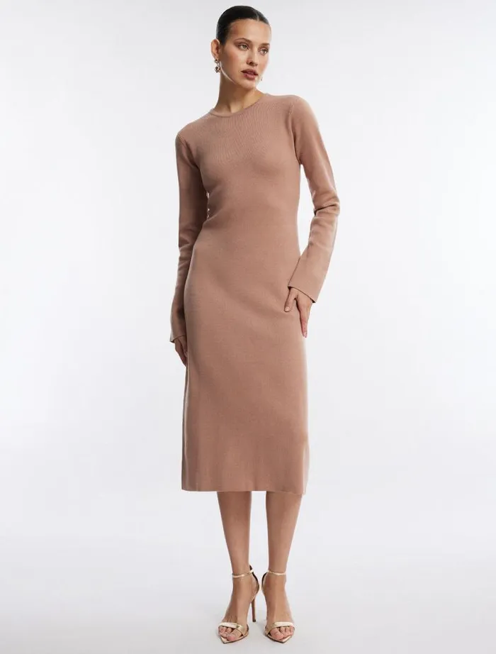 Women Wilbur Long Sleeve Knit Dress Camel BCBG Dresses Women Wilbur Long Sleeve Knit Dress Camel BCBG Dresses