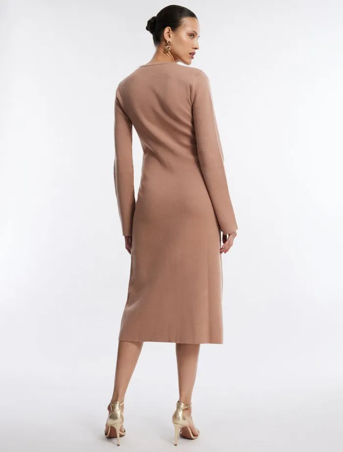 Women Wilbur Long Sleeve Knit Dress Camel BCBG Dresses Women Wilbur Long Sleeve Knit Dress Camel BCBG Dresses