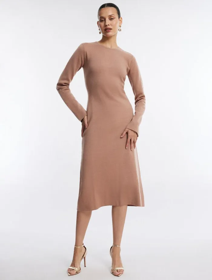 Women Wilbur Long Sleeve Knit Dress Camel BCBG Dresses Women Wilbur Long Sleeve Knit Dress Camel BCBG Dresses