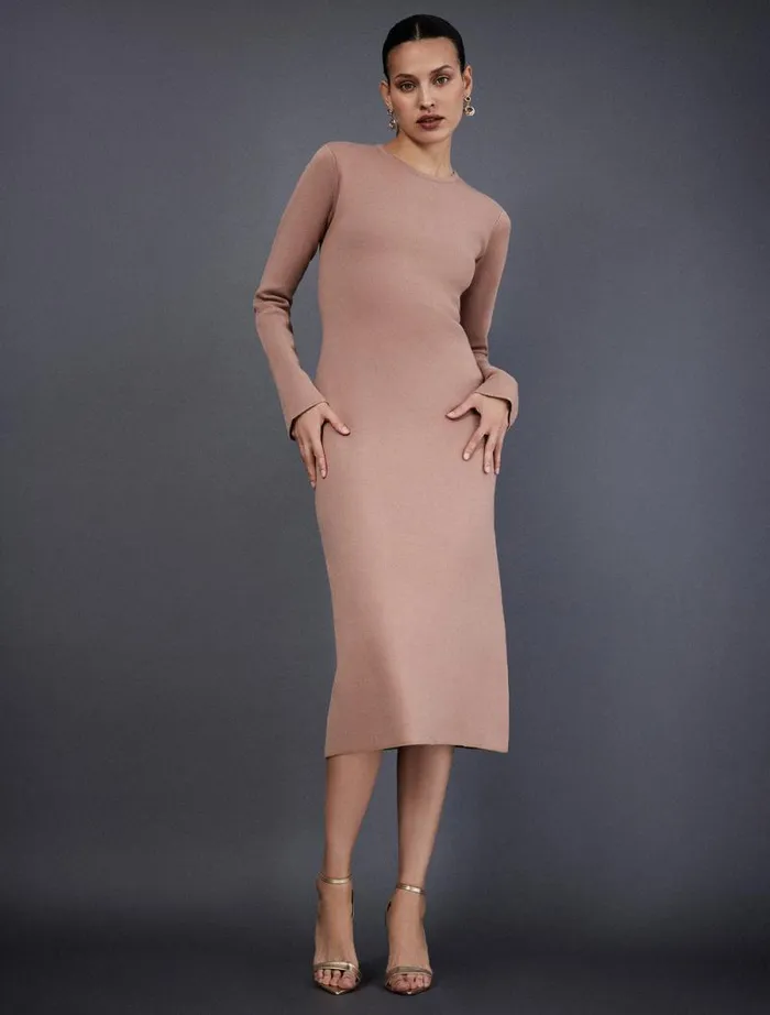 Women Wilbur Long Sleeve Knit Dress Camel BCBG Dresses Women Wilbur Long Sleeve Knit Dress Camel BCBG Dresses