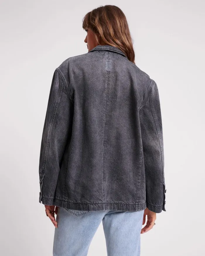 Women WORN BLACK DENIM BOYFRIEND BLAZER One Teaspoon Denim Jackets Women WORN BLACK DENIM BOYFRIEND BLAZER One Teaspoon Denim Jackets