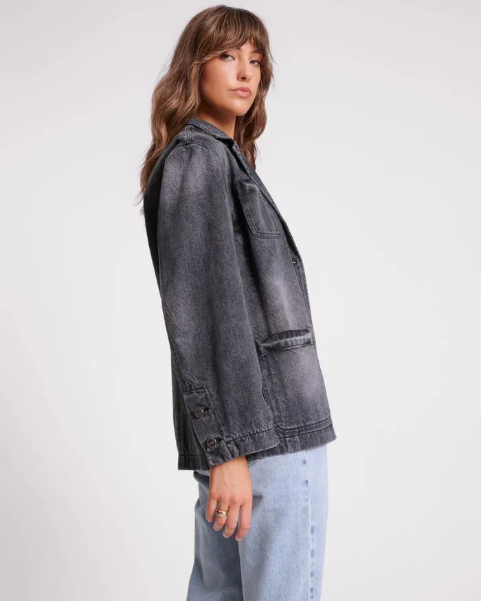 Women WORN BLACK DENIM BOYFRIEND BLAZER One Teaspoon Denim Jackets Women WORN BLACK DENIM BOYFRIEND BLAZER One Teaspoon Denim Jackets