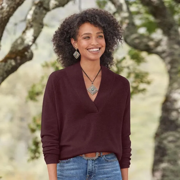 Women Zadie Cashmere Sweater Dark Chocolate Sundance Catalog Sweaters