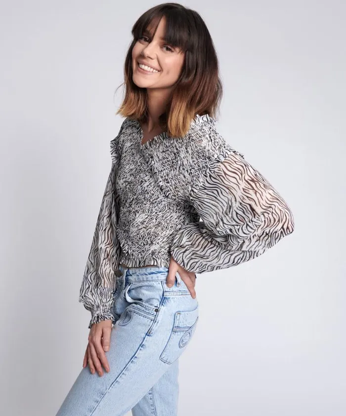 Women ZEBRA BARDOT CROSS OVER TOP One Teaspoon Tops Women ZEBRA BARDOT CROSS OVER TOP One Teaspoon Tops