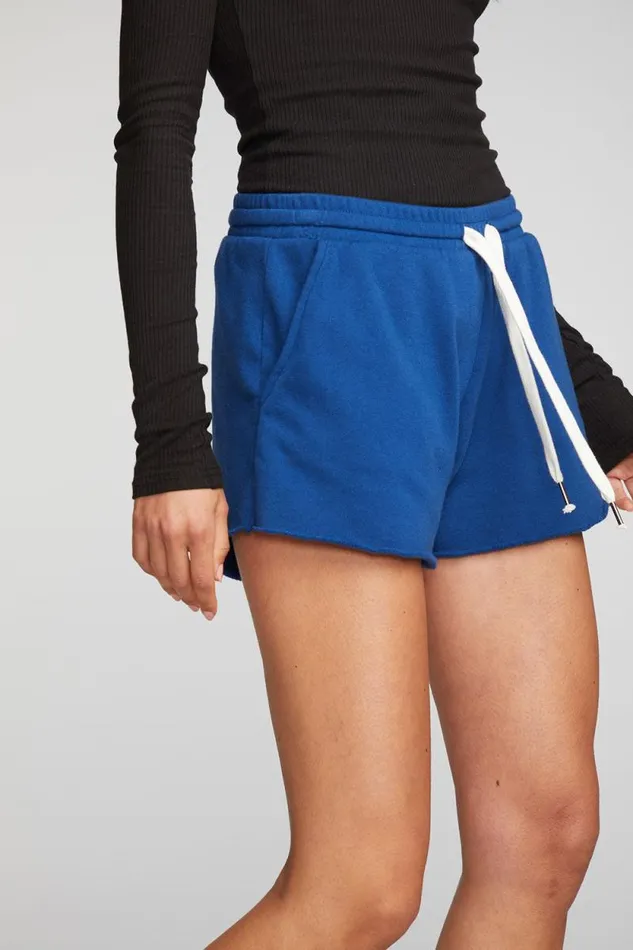 Womens Chaser Brand Bottoms Cotton Fleece Shorts With Shoestring Tie