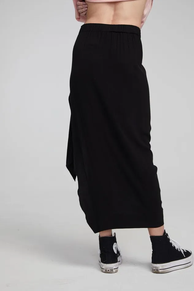 Womens Chaser Brand Bottoms Lindsay Shadow Black Midi Skirt