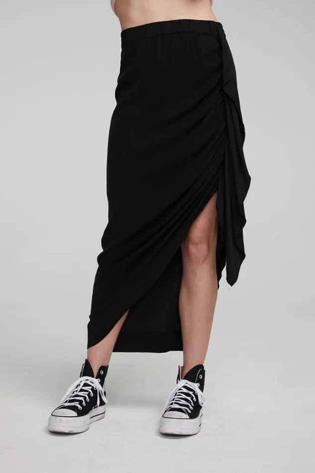 Womens Chaser Brand Bottoms Lindsay Shadow Black Midi Skirt