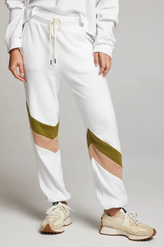 Womens Chaser Brand Bottoms Skull Sand Color Block Joggers