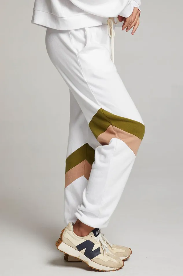 Womens Chaser Brand Bottoms Skull Sand Color Block Joggers