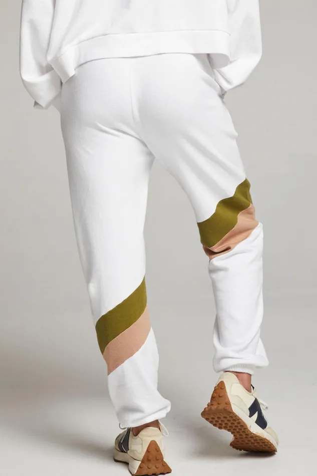Womens Chaser Brand Bottoms Skull Sand Color Block Joggers