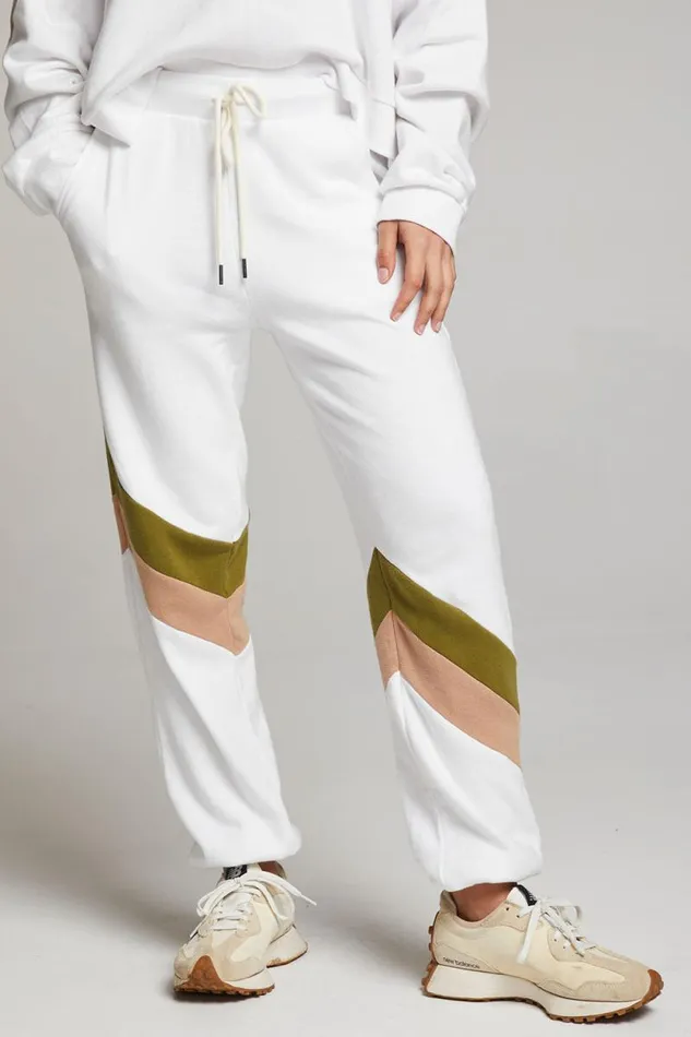 Womens Chaser Brand Bottoms Skull Sand Color Block Joggers
