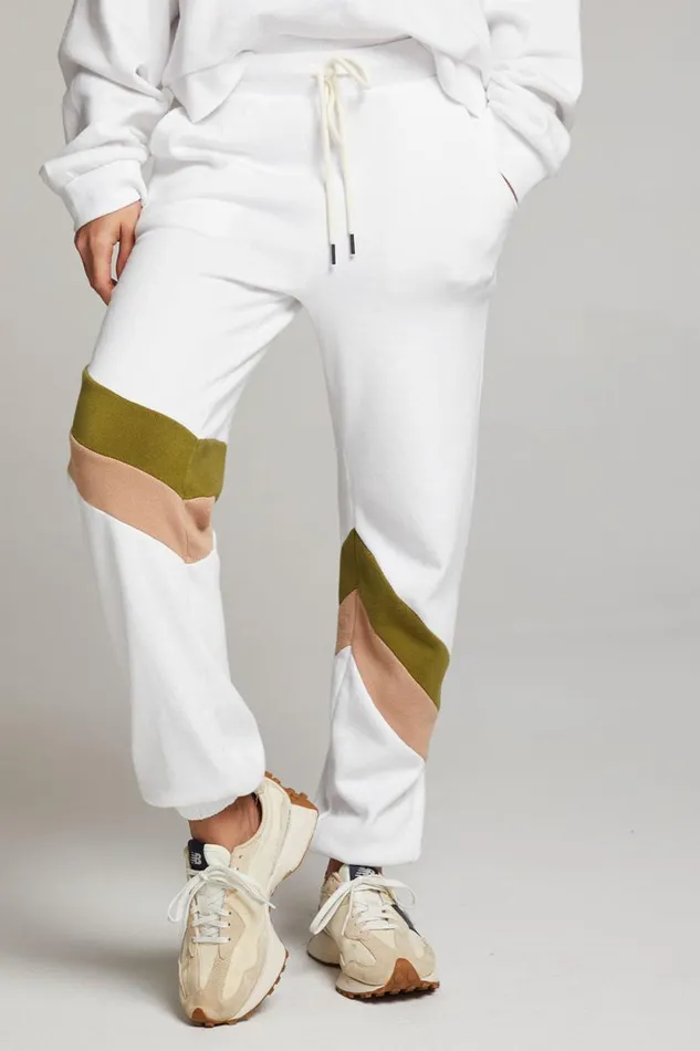 Womens Chaser Brand Bottoms Skull Sand Color Block Joggers