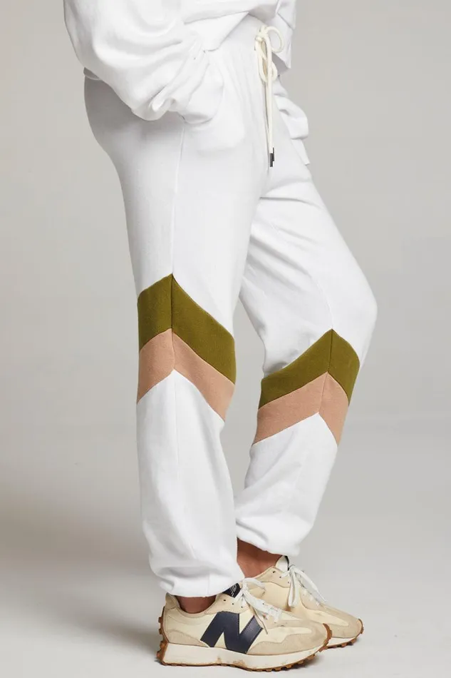 Womens Chaser Brand Bottoms Skull Sand Color Block Joggers