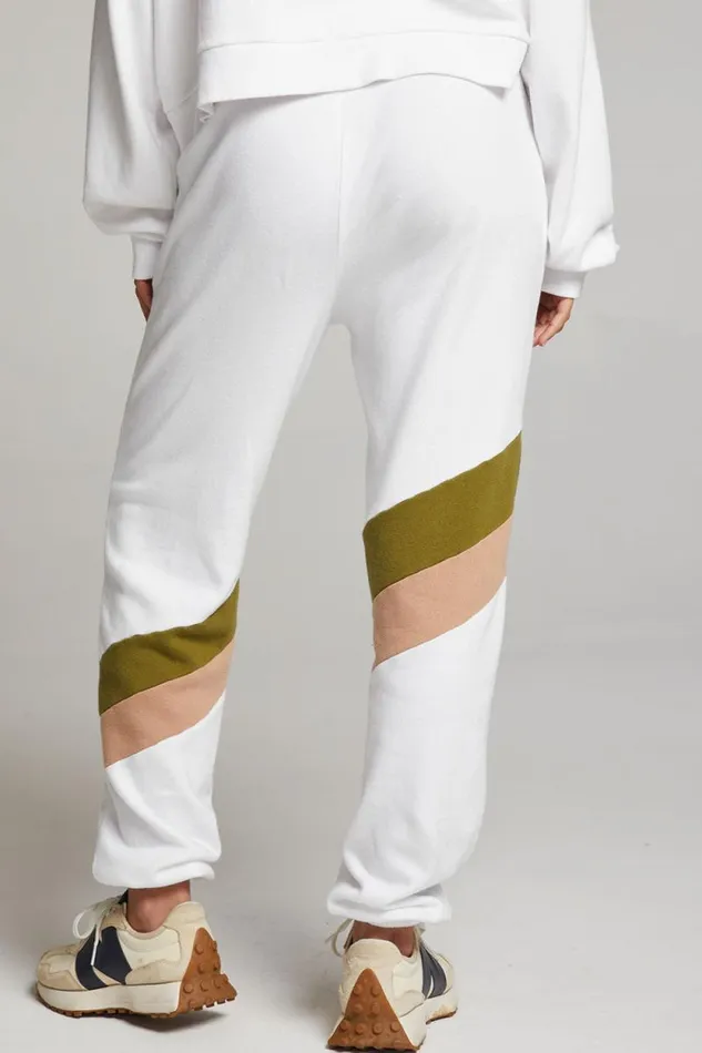Womens Chaser Brand Bottoms Skull Sand Color Block Joggers