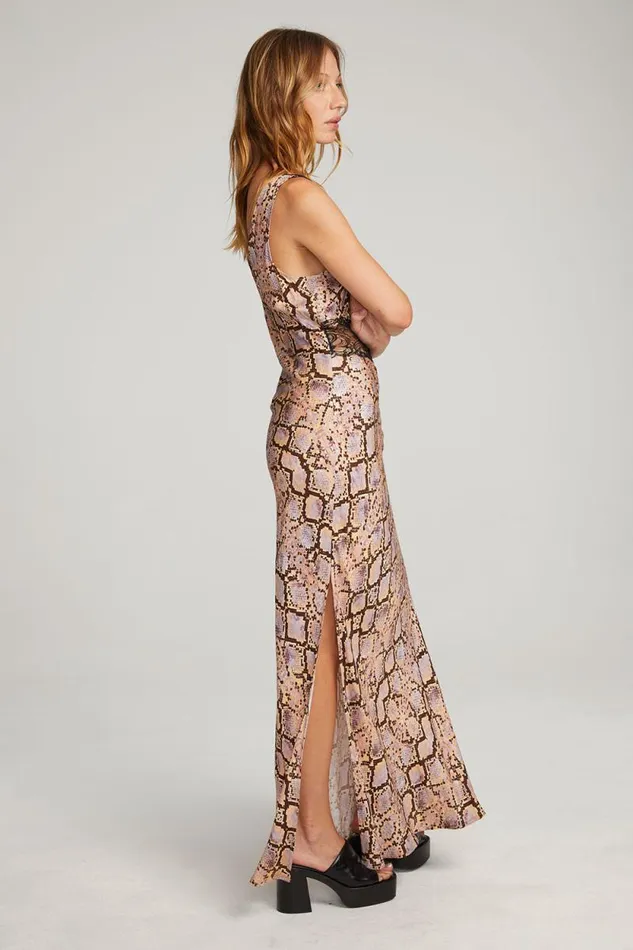 Womens Chaser Brand Dresses Belle Python Print Maxi Dress
