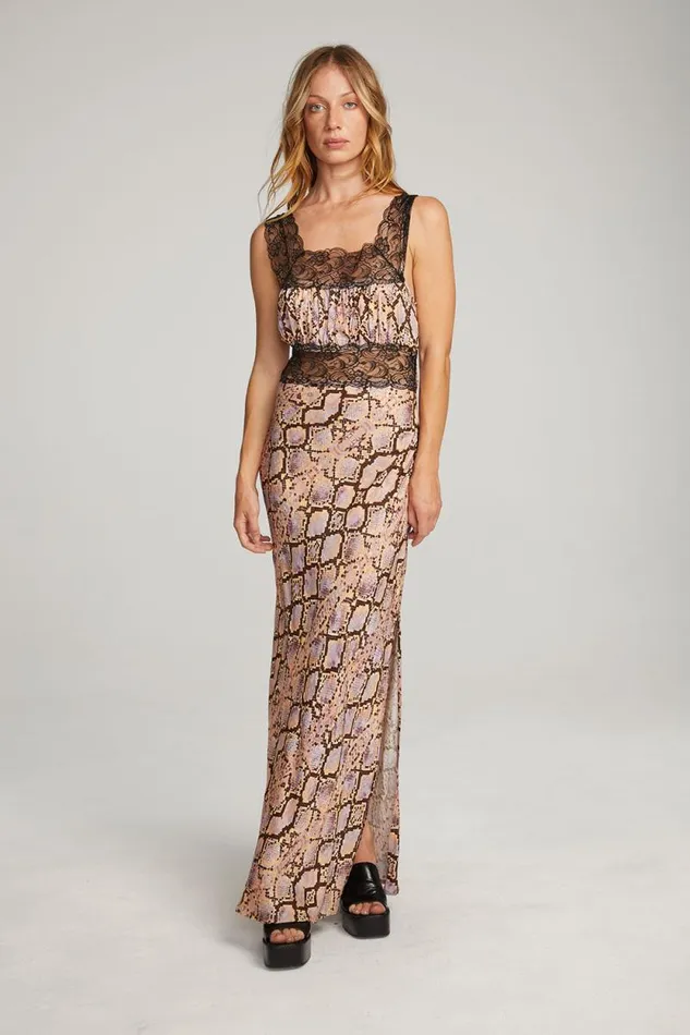 Womens Chaser Brand Dresses Belle Python Print Maxi Dress