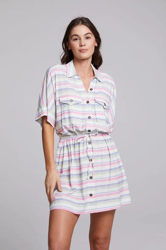 Womens Chaser Brand Dresses Carmela Positano Stripe Mini Dress