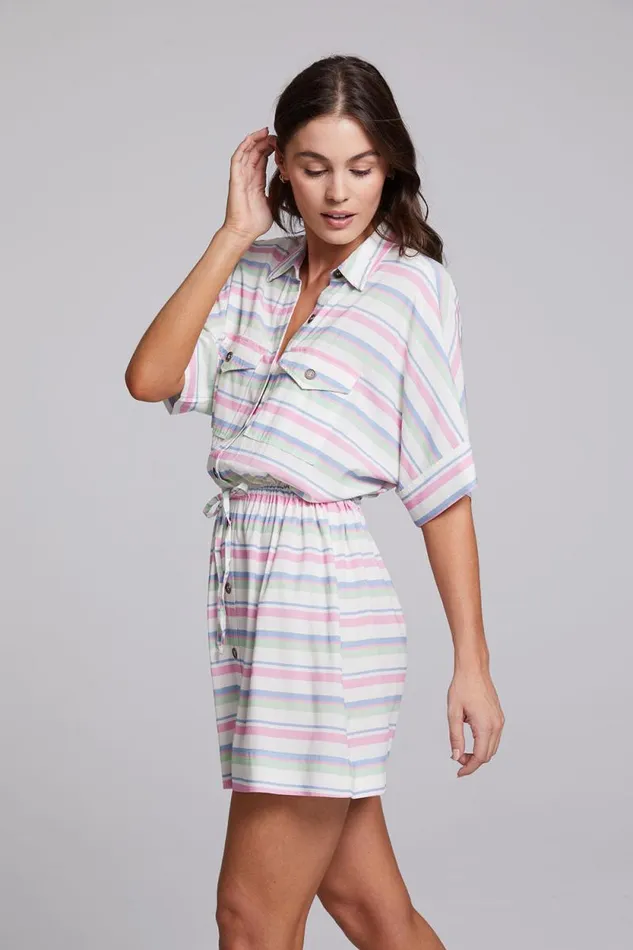 Womens Chaser Brand Dresses Carmela Positano Stripe Mini Dress
