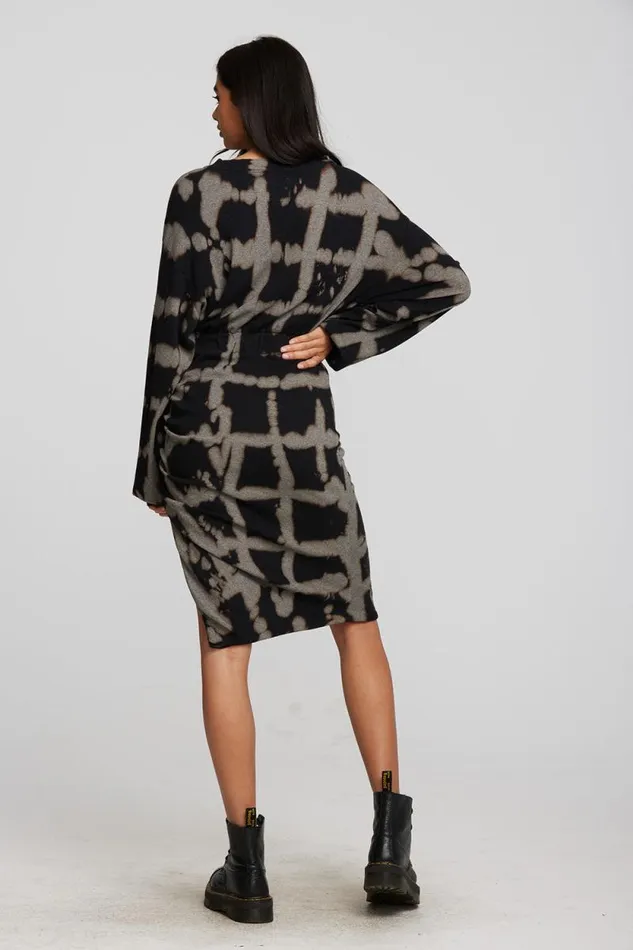Womens Chaser Brand Dresses Recycled Vintage Rib Midi Dress With Shirring And Side Slit
