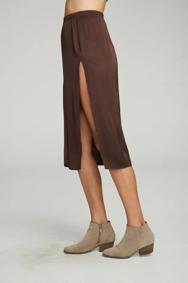 Womens Chaser Brand Dresses Side Slit Midi Skirt