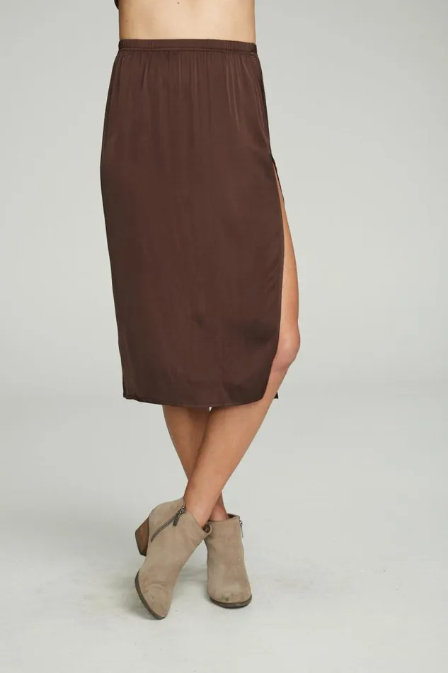 Womens Chaser Brand Dresses Side Slit Midi Skirt
