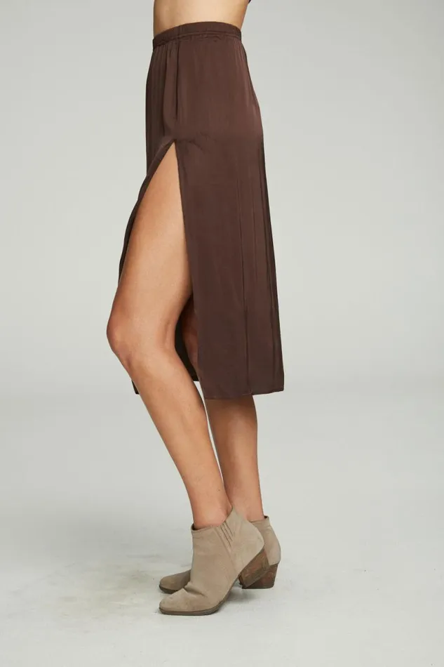 Womens Chaser Brand Dresses Side Slit Midi Skirt