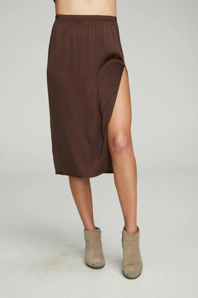 Womens Chaser Brand Dresses Side Slit Midi Skirt