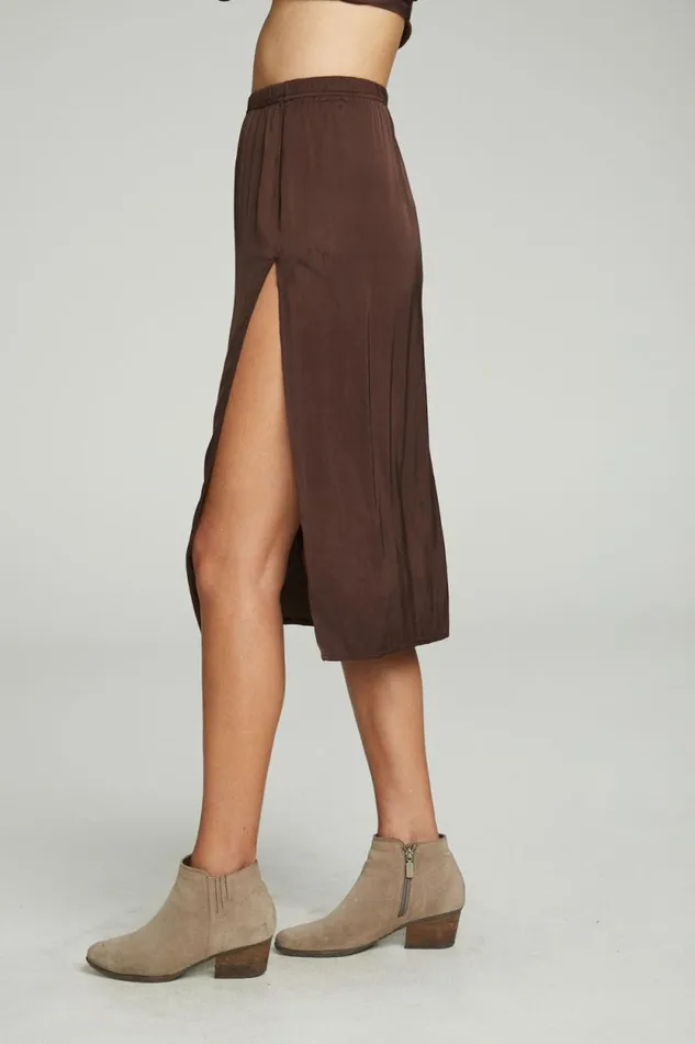 Womens Chaser Brand Dresses Side Slit Midi Skirt
