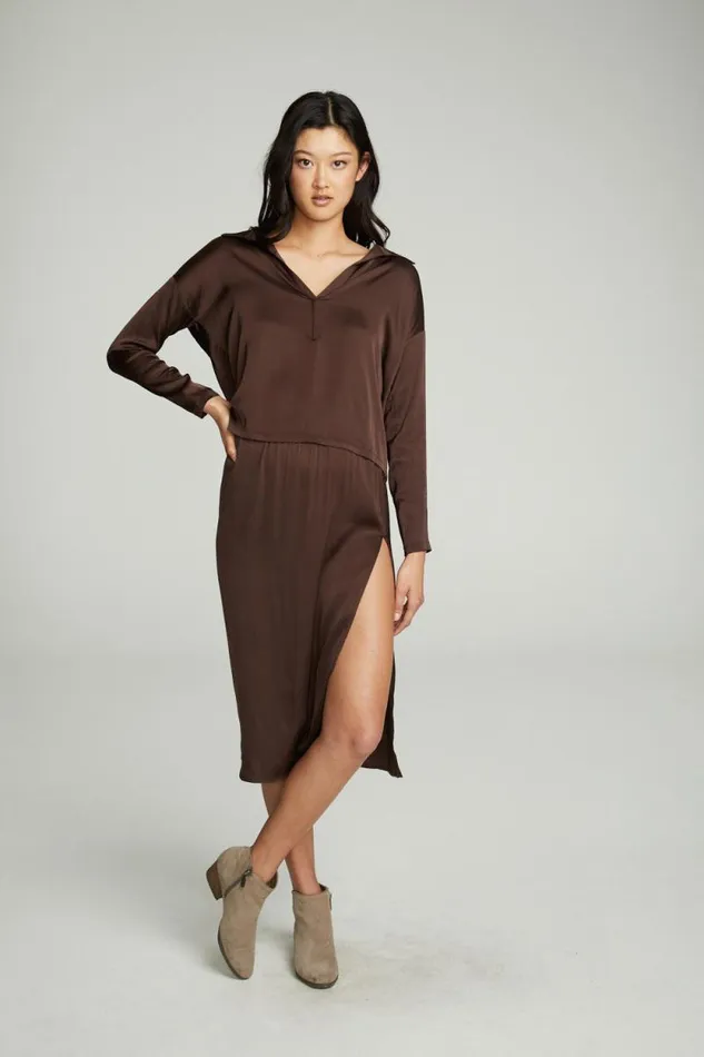 Womens Chaser Brand Dresses Side Slit Midi Skirt