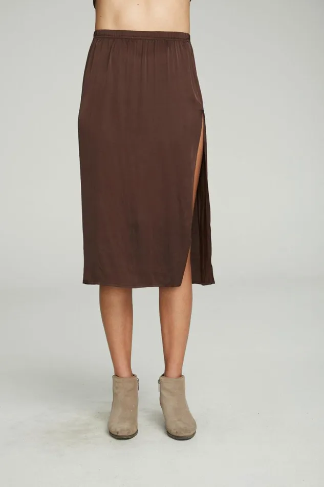 Womens Chaser Brand Dresses Side Slit Midi Skirt