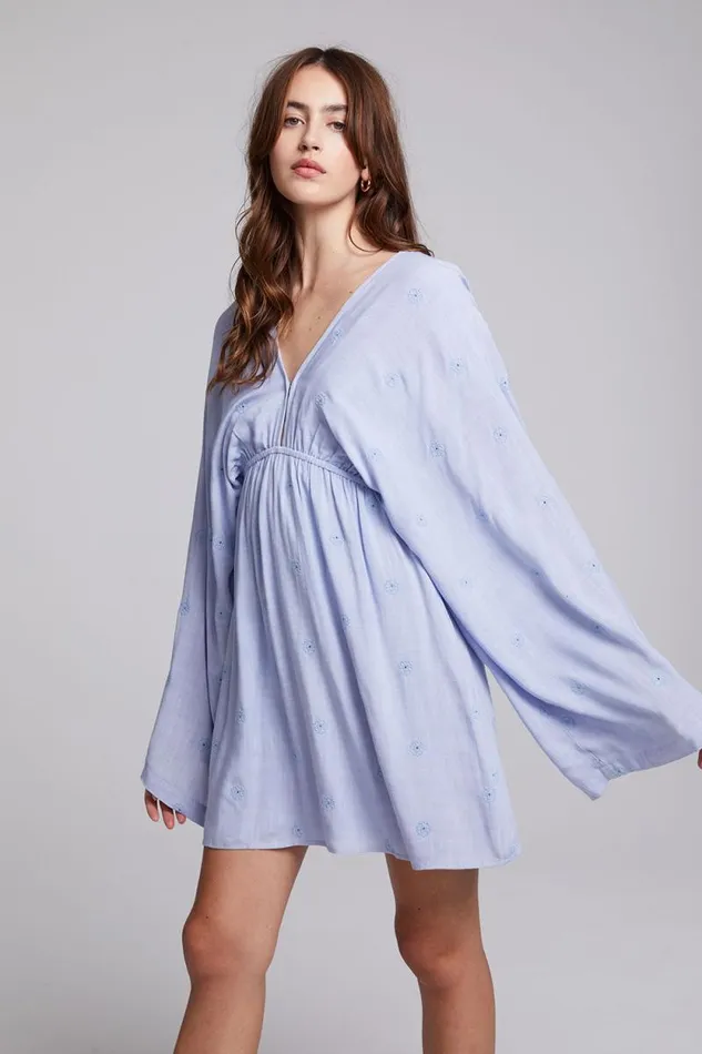 Womens Chaser Brand Dresses Waverly Faded Denim Blue Mini Dress